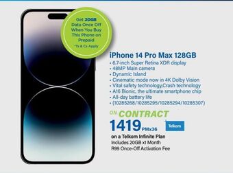 Incredible Connection Iphone 14 pro max 128gb offer