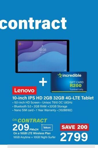 Incredible Connection Tablet lenovo offer