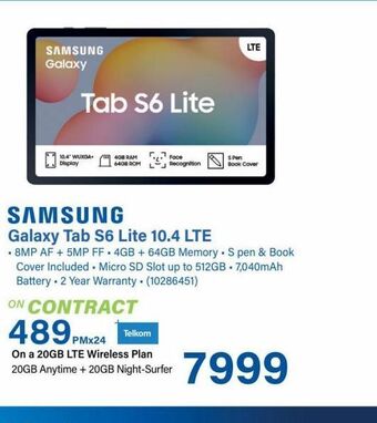Incredible Connection Tablet samsung s6 lite10.4 lte offer