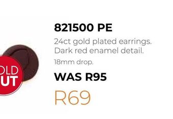 Honey Fashion Accessories 24ct gold plated earrings offer