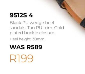 Black pu wedgeheel sandals.