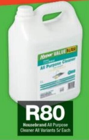 Checkers Housebrand All Purpose Cleaner All Variants 5L Each offer