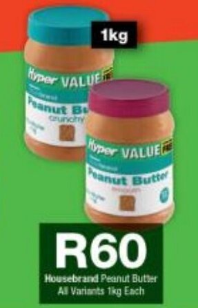 Checkers Housebrand Peanut Butter All Variants 1kg Each offer