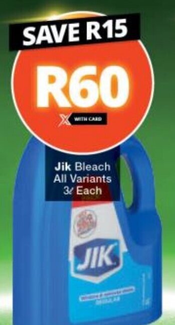 Jik Bleach All Variants 3l Each Offer At Checkers