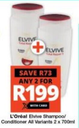 L'Oréal Elvive Shampoo/ Conditioner All Variants 2 x 700ml
