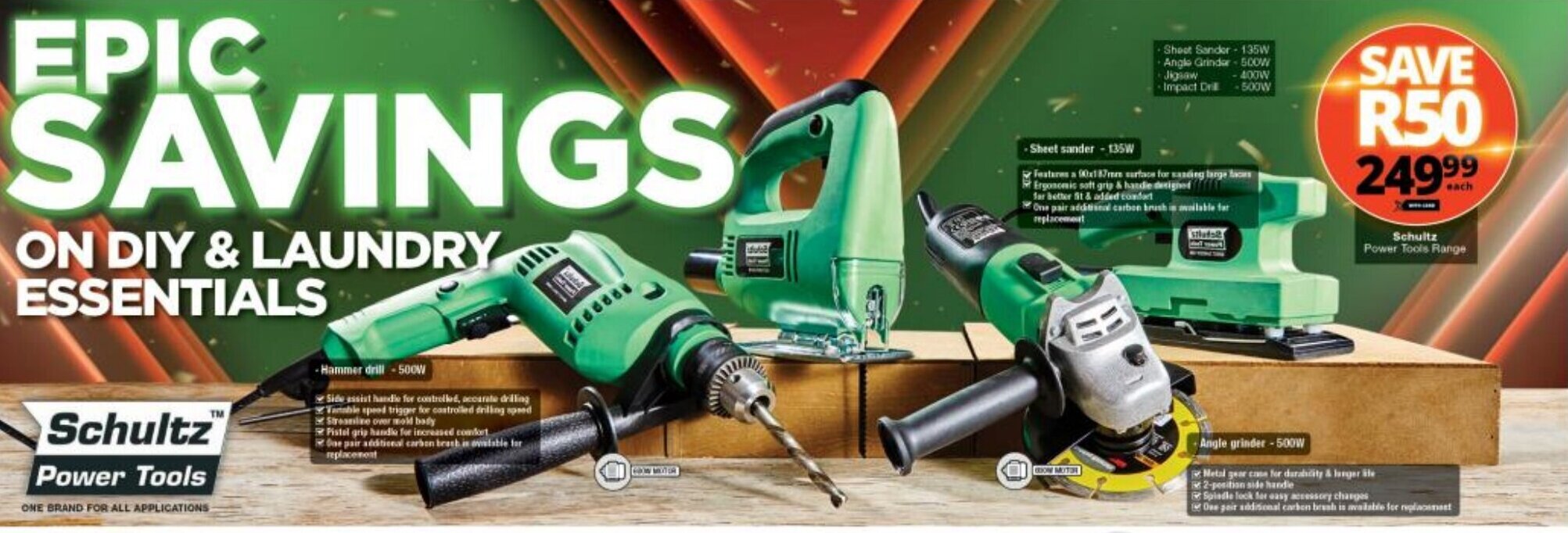 Schultz Power Tools Range offer at Checkers