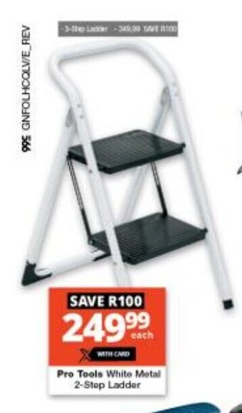 Checkers Pro Tools White Metal 2-Step Ladder offer