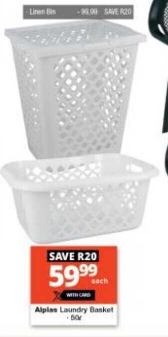 Checkers Alplas Laundry Basket 50L offer