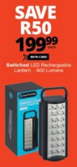 Switched LED Rechargeable Lantern-800 Lumens