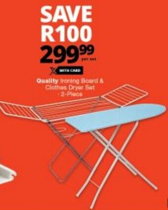 Checkers Quality Ironing Board & Clothes Dryer Set 2-Piece offer