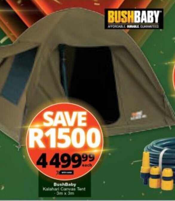 BushBaby Kalahari Canvas Tent 3m x 3m offer at Checkers