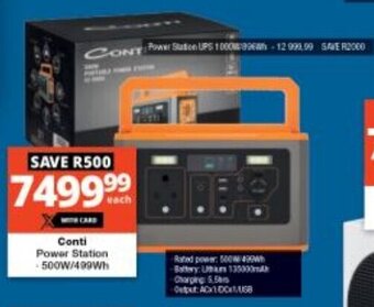Checkers Conti Power Station 500W/499Wh offer