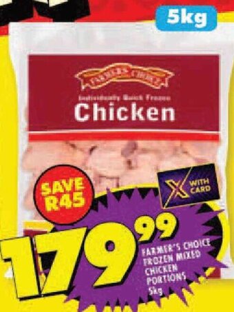 Shoprite FARMER'S CHOICE FROZEN MIXED CHICKEN PORTIONS 5kg offer