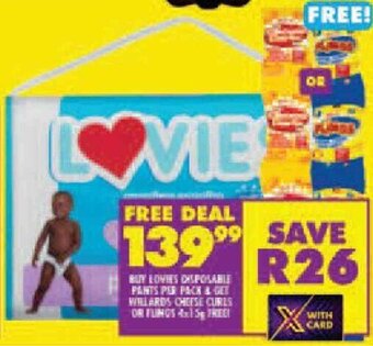 Shoprite Buy Lovies Disposable Pants Per Pack & Get Willards Cheese Curls offer