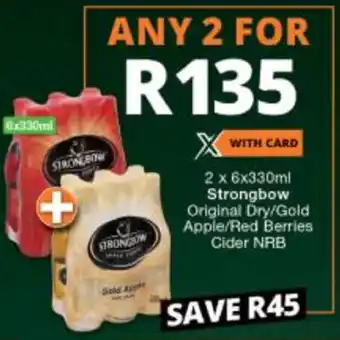 Checkers Liquor Shop Strongbow Original Dry/Gold Apple/Red Berries Cider NRB offer