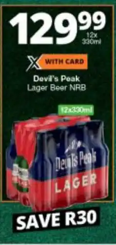 Checkers Liquor Shop Devil's Peak Lager Beer NRB offer