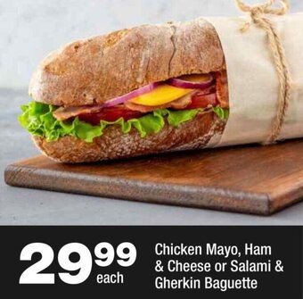 OK Foods Chicken Mayo, Ham & Cheese or Salami & Gherkin Baguette offer