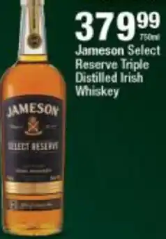 Checkers Liquor Shop Jameson Select Reserve Triple Distilled Irish Whisky offer