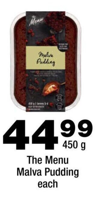 OK Foods The Menu Malva Pudding each offer