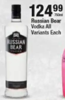 Checkers Liquor Shop Russian Bear Vodka 750ml offer