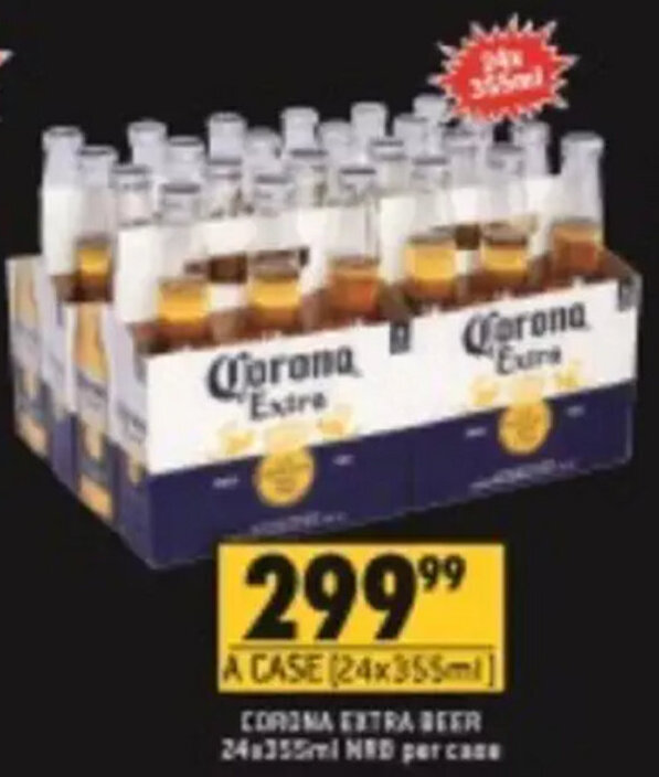 Corona Extra Beer 24x355ml offer at Shoprite Liquor