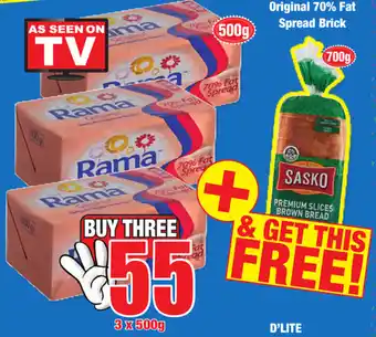 Boxer Superstores Rama Original 70% Fat Spread Brick 3x500g offer