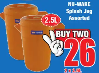 Boxer Superstores Nu-ware Splash Jug Assorted 2x2.5L offer