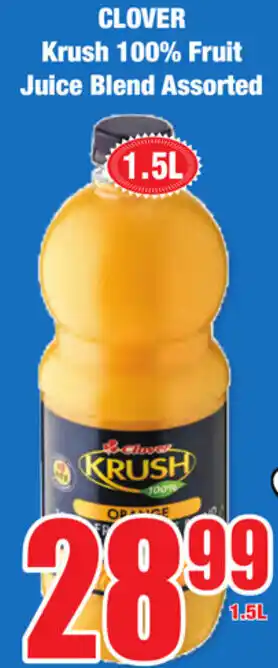 Boxer Superstores Clover Krush 100% Fruit Juice Blend 1.5L offer