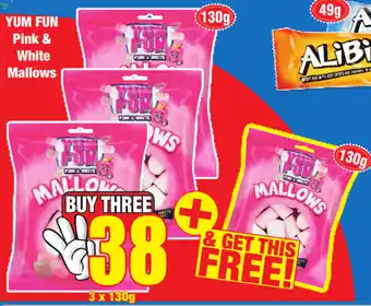 Boxer Superstores Yum Fun Pink & White Mallows 3x130g offer