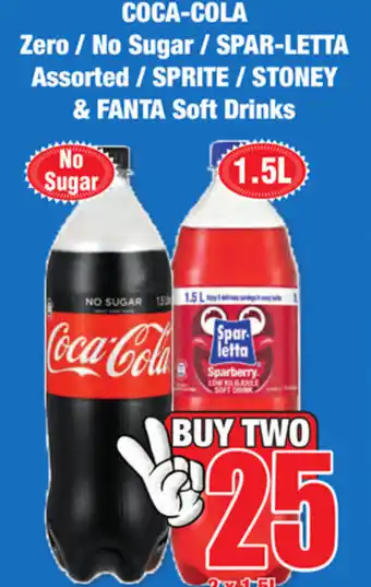 Boxer Superstores Coca-cola Zero/No Sugar/Spar-Letta/Sprite/Stoney & Fanta 1.5L offer