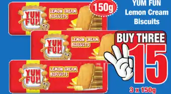 Boxer Superstores Yum Fun Lemon Cream Biscuits 3x150g offer