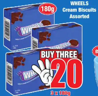Boxer Superstores Wheels Cream Biscuits Assorted 3x180g offer