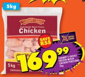 Shoprite FARMER'S CHOICE FROZEN MIXED CHICKEN PORTIONS 5kg offer