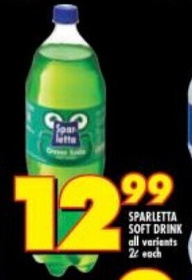 Shoprite SPARLETTA SOFT DRINK all variants 2L each offer