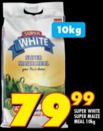 Shoprite SUPER WHITE SUPER MAIZE MEAL 10kg offer