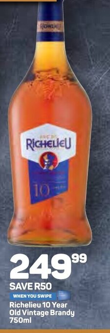 Pick n Pay Richelieu 10 Year Old Vintage Brandy 750ml offer