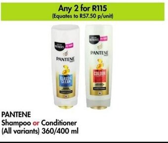 Makro PANTENE Shampoo or Conditioner (All variants) 360/400 ml offer