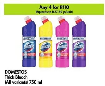 Makro DOMESTOS Thick Bleach (All variants) 750 ml offer