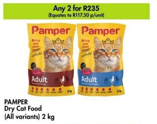 PAMPER Dry Cat Food (All variants) 2 kg offer at Makro