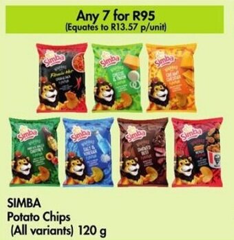 Makro SIMBA Potato Chips (All variants) 120 g offer