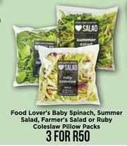 Food Lover's Market Food Lover's Baby Spinach,Summer Salad,Farmer's Salad Or Ruby Coleslaw Pillow Packs-For 3 offer