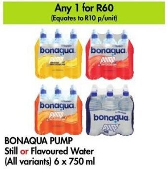 Makro BONAQUA PUMP Still or Flavoured Water (All variants) 6 x 750 ml offer