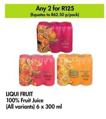 Makro LIQUI FRUIT 100% Fruit Juice (All variants) 6 x 300 ml offer