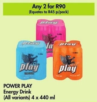 Makro POWER PLAY Energy Drink (All variants) 4 x 440 ml offer