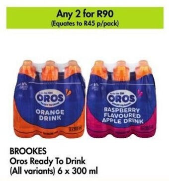 Makro BROOKES Oros Ready To Drink (All variants) 6 x 300 ml offer