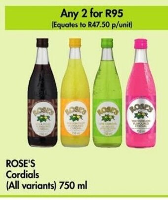 Makro ROSE'S Cordials (All variants) 750 ml offer