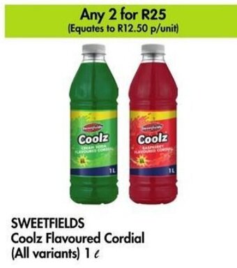 Makro SWEETFIELDS Coolz Flavoured Cordial (All variants) 1L offer