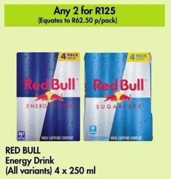Makro RED BULL Energy Drink (All variants) 4 x 250 ml offer