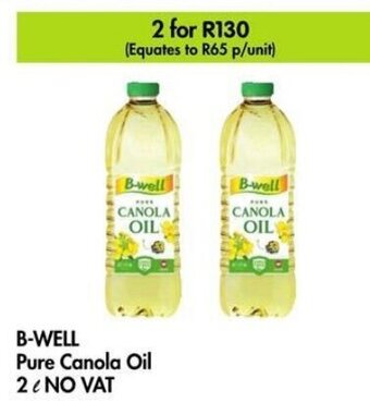 B-WELL Pure Canola Oil 2L NO VAT