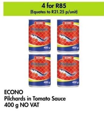 Makro ECONO Pilchards in Tomato Sauce 400 g NO VAT offer